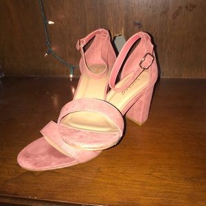 Rose pink strappy heels